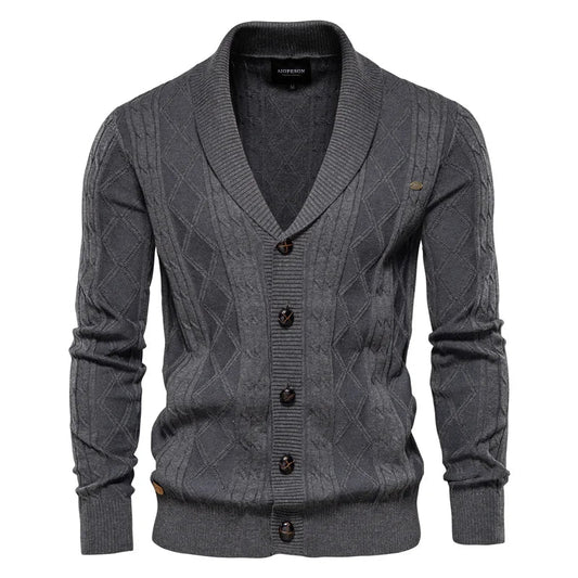 William | Men's cardigan with button placket