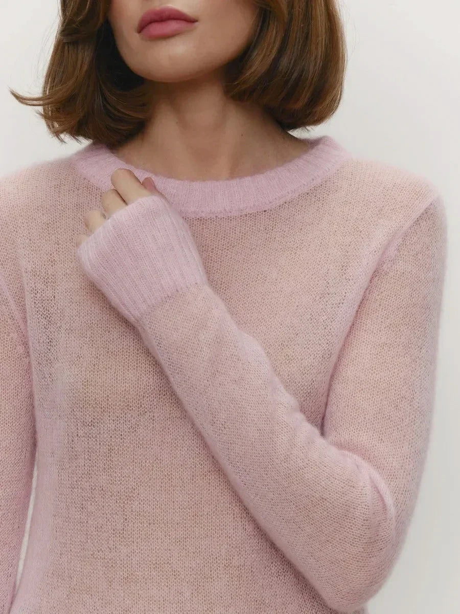 Natasha Womens Crewneck Knit Sweater