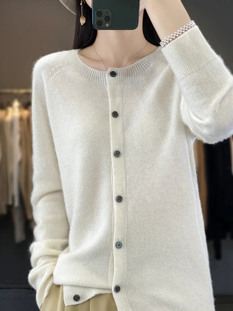 Women's Buttoned Cardigan, Relaxed Silhouette | Elegant Button Details, Everyday Layer | 14 Colorways | S–2XL