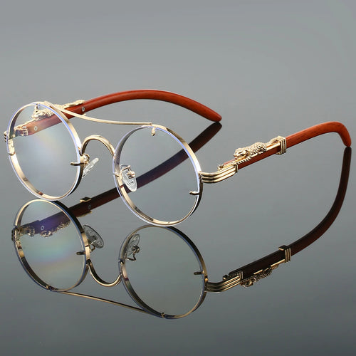 KAMMPT - Golden-Transparent Vintage Round Sunglasses