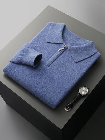 Larry - Elegant cashmere polo sweater