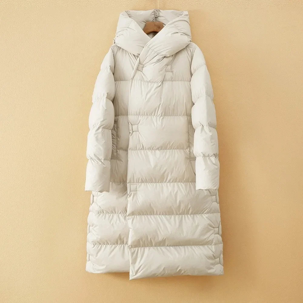 Autumn Womens Long Down Parka with Hood