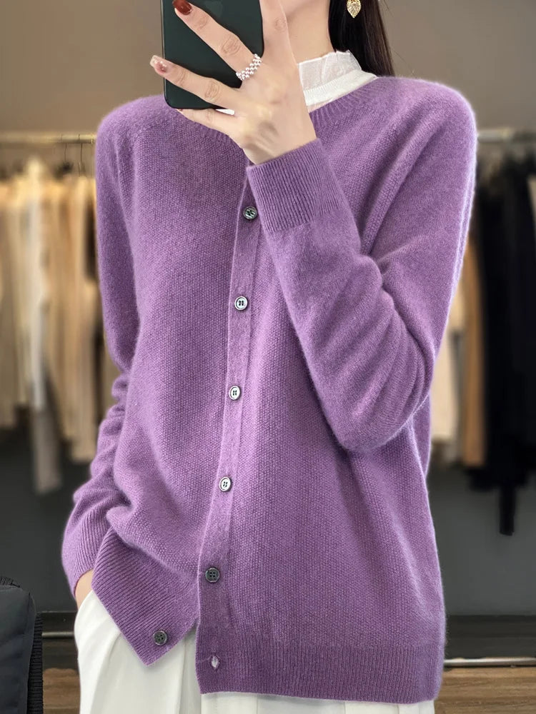 Women's Buttoned Cardigan, Relaxed Silhouette | Elegant Button Details, Everyday Layer | 14 Colorways | S–2XL