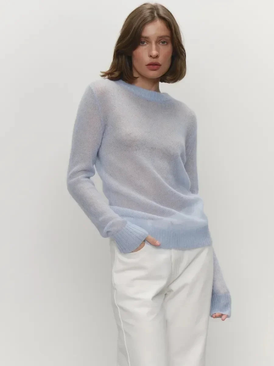 Natasha Womens Crewneck Knit Sweater