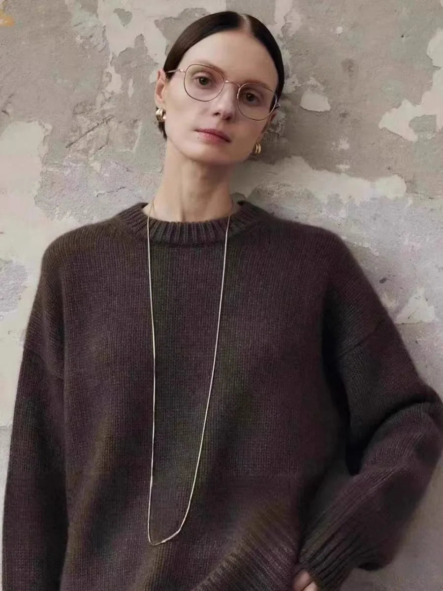 Deanna Womens Pure Cashmere Oversized Sweater
