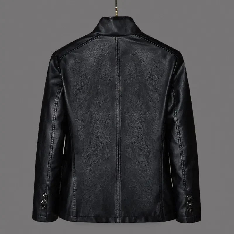 Sutton Mens Leather Blazer Jacket, Tailored Fit
