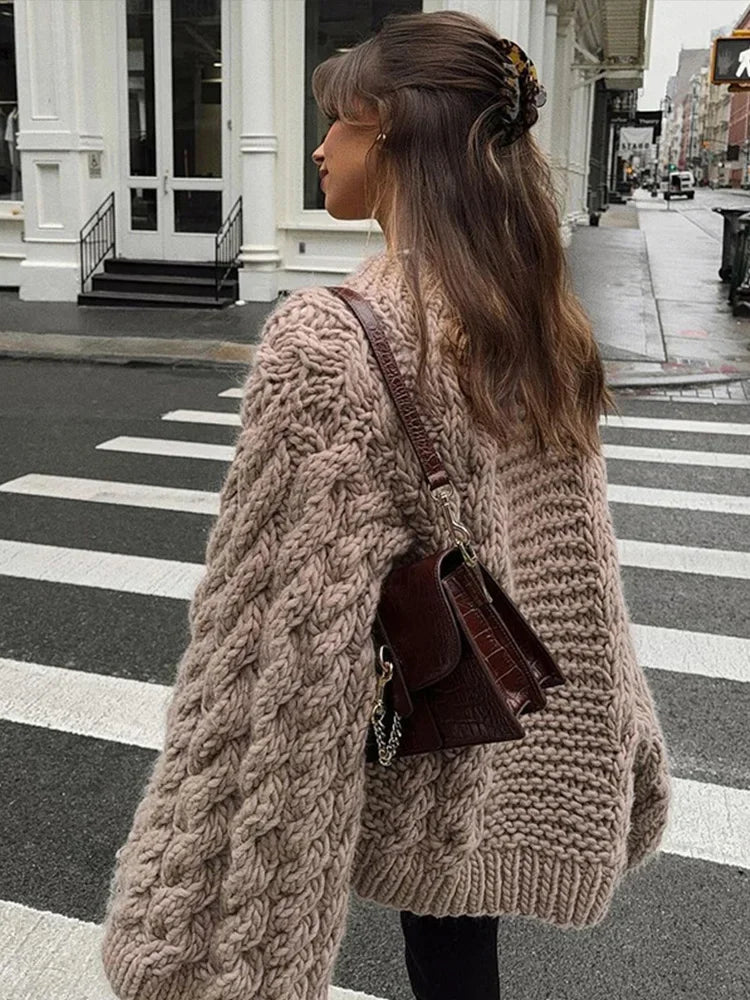 Gail Womens Chunky Knit Sweater with Oversized Fit