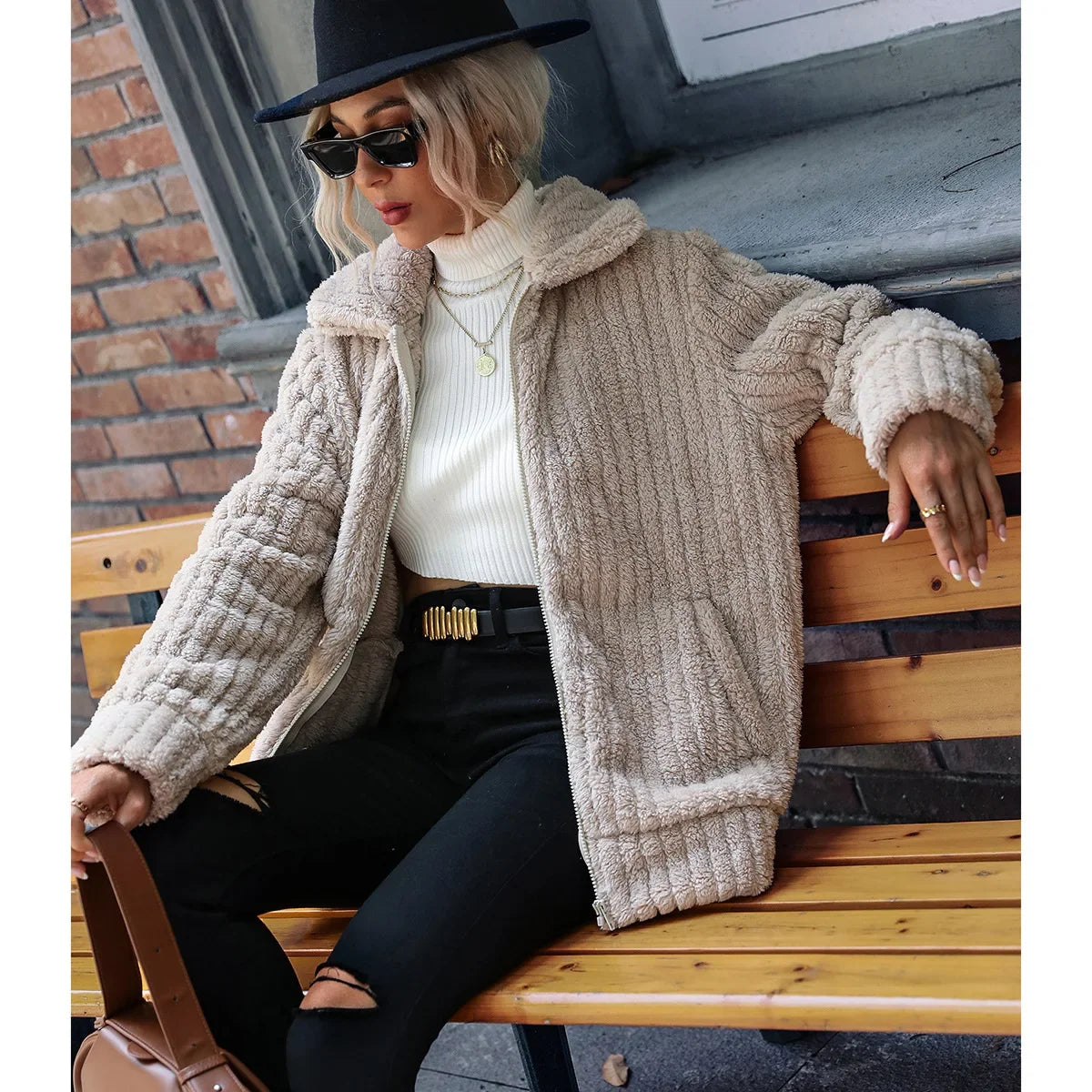 Women's Plush Elegant Jacket, Voluminous Silhouette | Soft-Touch Layer, Confidence-Boosting Fit | 5 Colorways | S–3XL