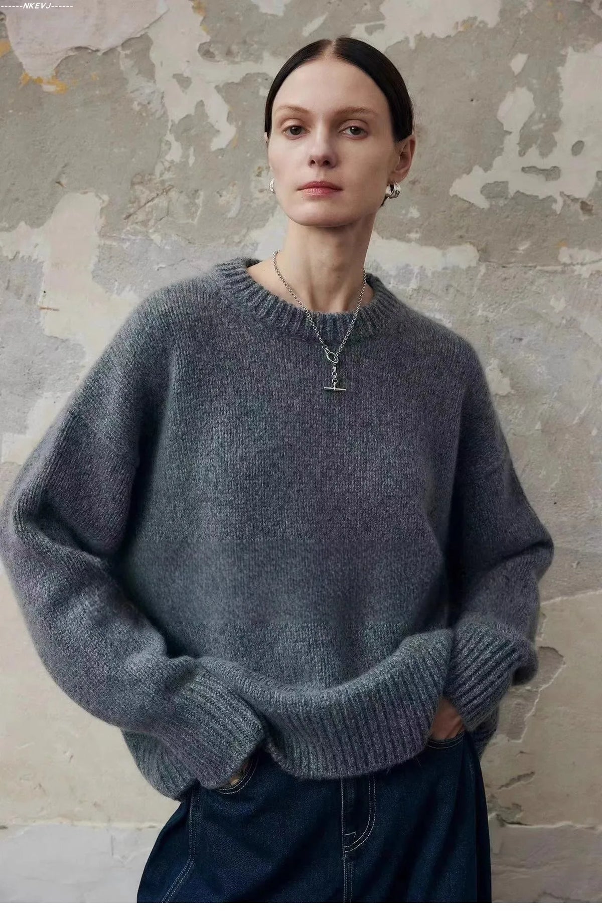 Deanna Womens Pure Cashmere Oversized Sweater