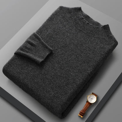 Harry - Mid-length cashmere sweater with high collar