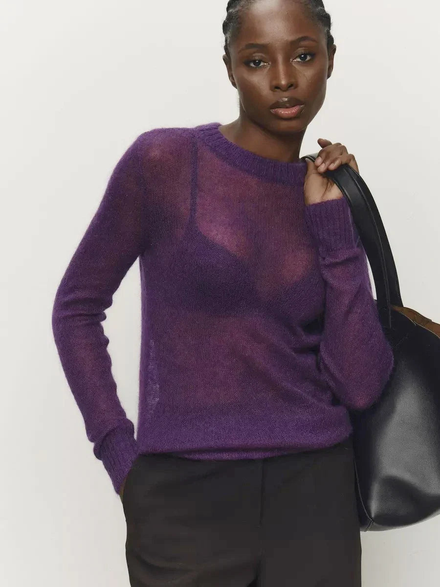 Natasha Womens Crewneck Knit Sweater