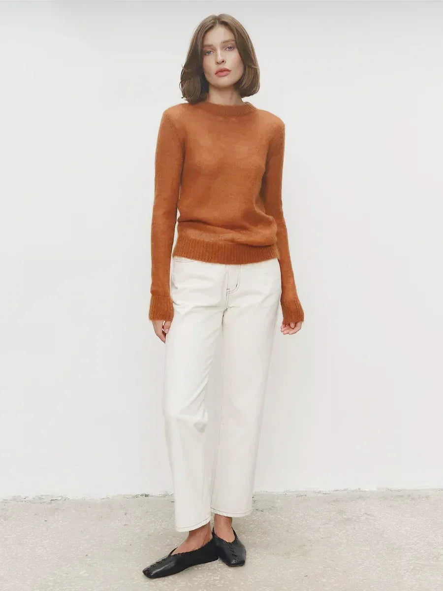 Natasha Womens Crewneck Knit Sweater