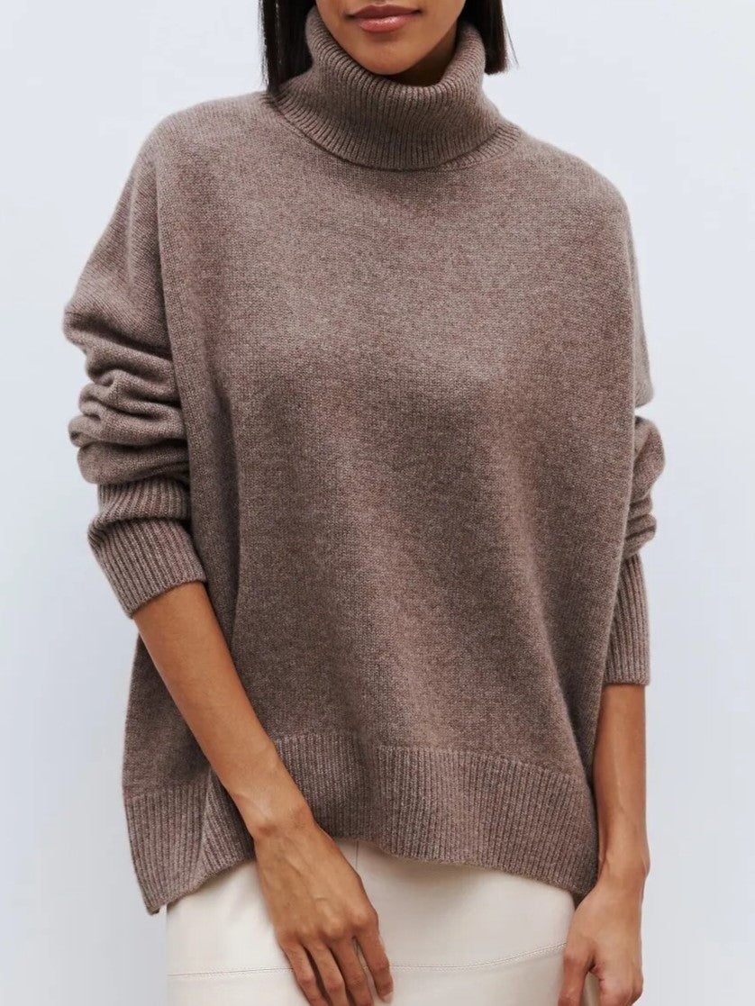 Sabrina Womens Oversized Turtleneck Sweater