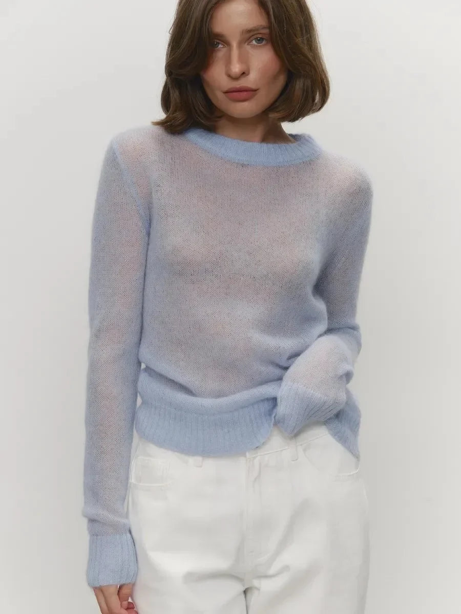 Natasha Womens Crewneck Knit Sweater