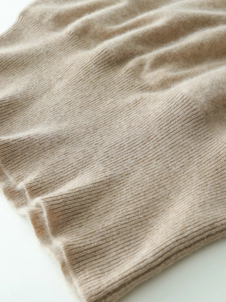Teresa Womens Cashmere Sweater with Crossover Collar
