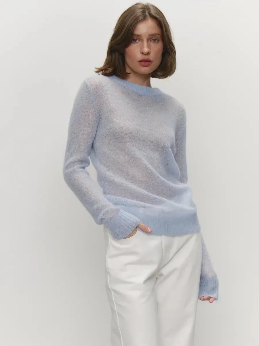 Natasha Womens Crewneck Knit Sweater
