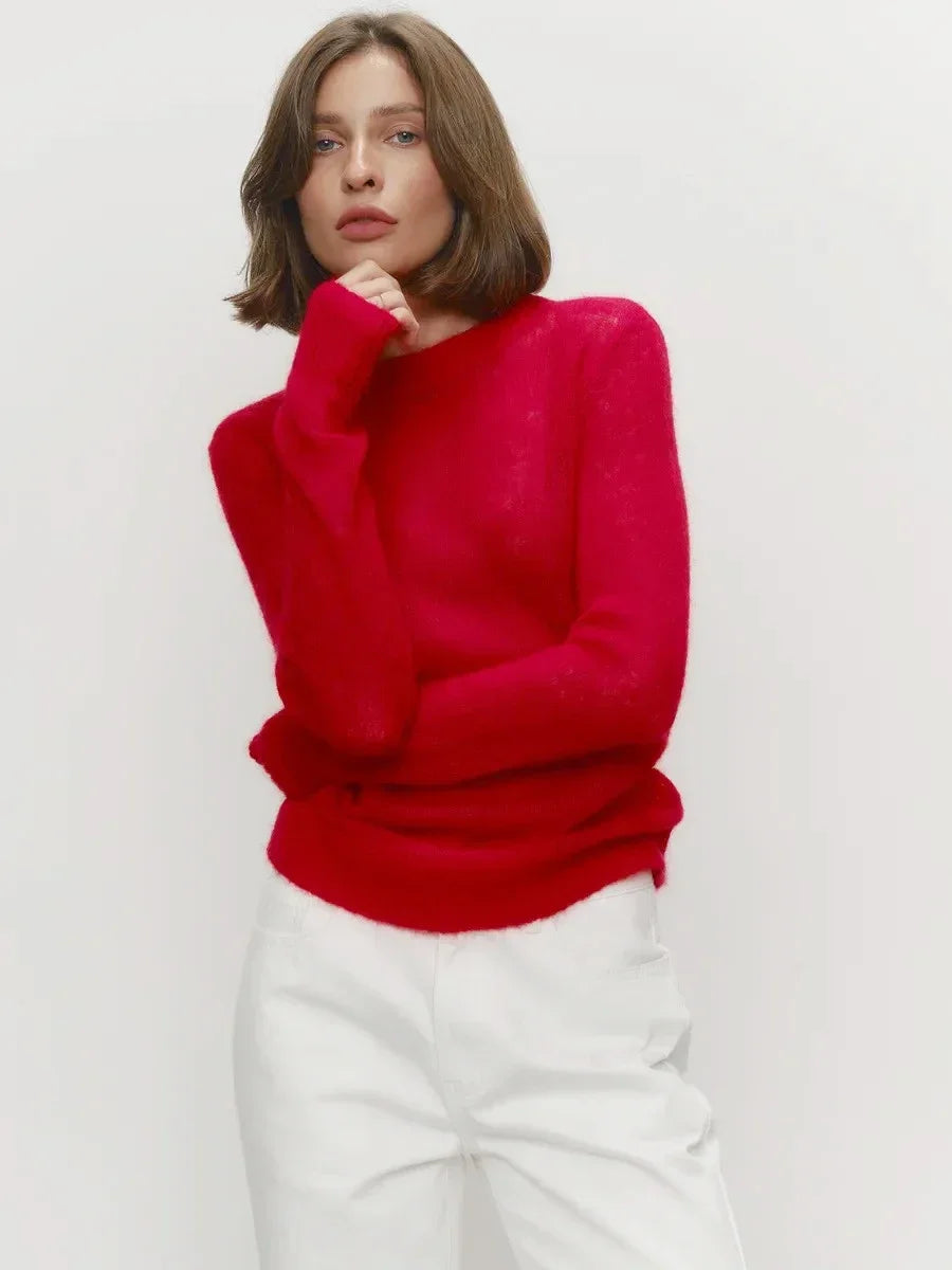 Natasha Womens Crewneck Knit Sweater