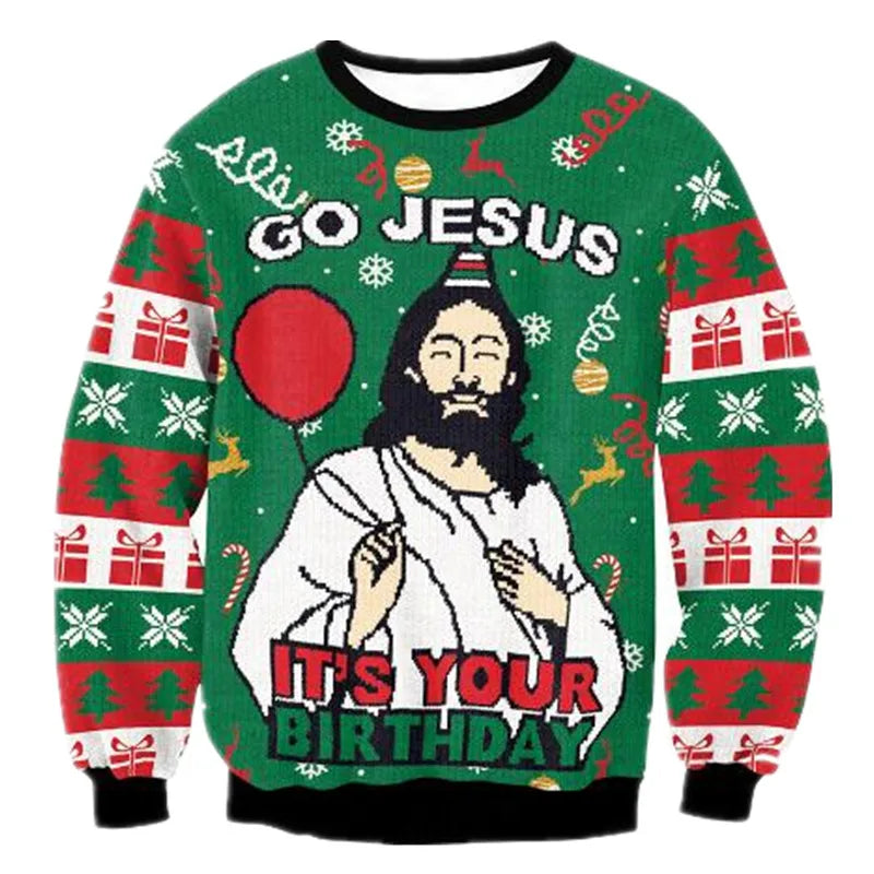 Emil | Herren Lustiger Weihnachtspullover — Jesus' Geburtstag Motiv in 5 Farbvarianten | Westmere