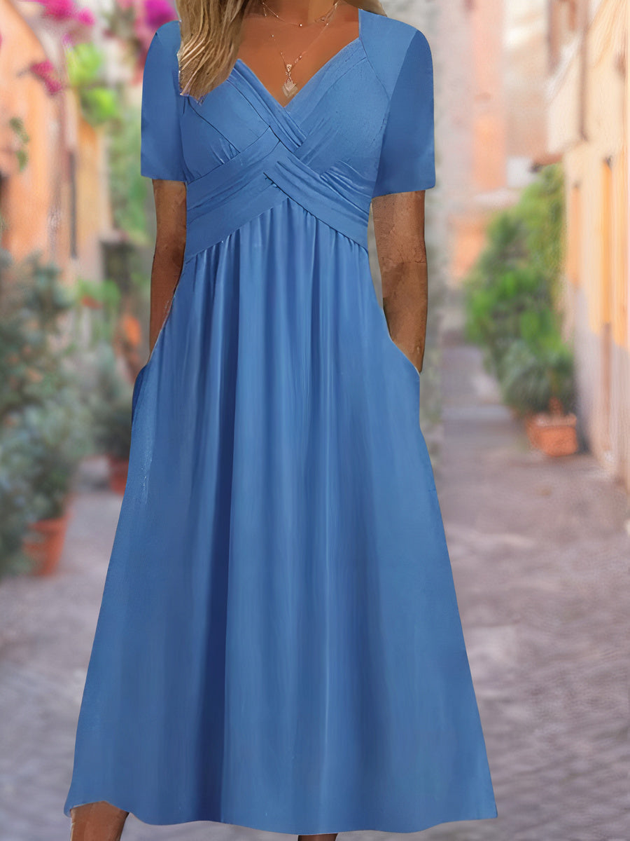 Sylvia™ | V-Neck Tummy-Covering Dress