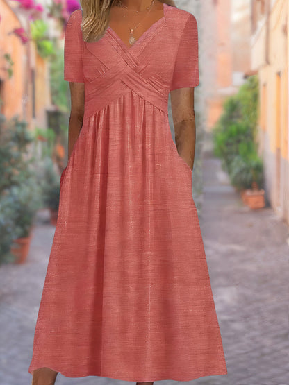 Sylvia™ | V-Neck Tummy-Covering Dress