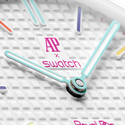 Swatch x Audemars Piguet Bioceramic Royal Pop Huit Blanc – Clean Luxury Pop Edition