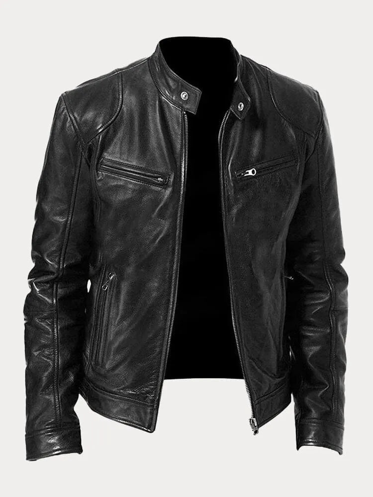 Ansel | Herren Bikerjacke mit Druckknopfkragen — Klassischer Biker-Look in 10 Farben S–3XL | Westmere