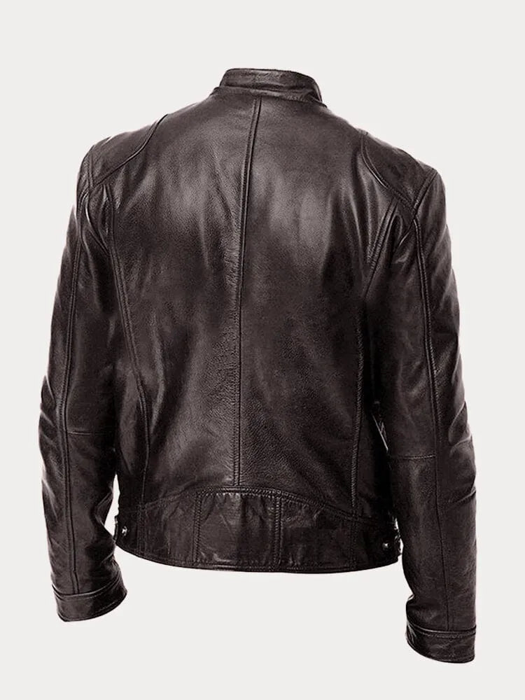 Ansel | Herren Bikerjacke mit Druckknopfkragen — Klassischer Biker-Look in 10 Farben S–3XL | Westmere