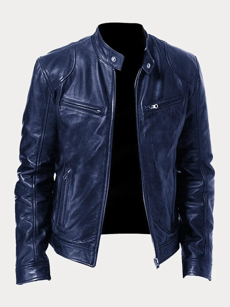 Ansel | Herren Bikerjacke mit Druckknopfkragen — Klassischer Biker-Look in 10 Farben S–3XL | Westmere