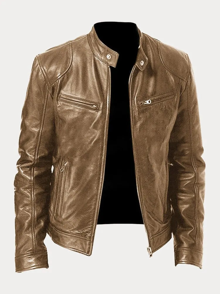 Ansel | Herren Bikerjacke mit Druckknopfkragen — Klassischer Biker-Look in 10 Farben S–3XL | Westmere