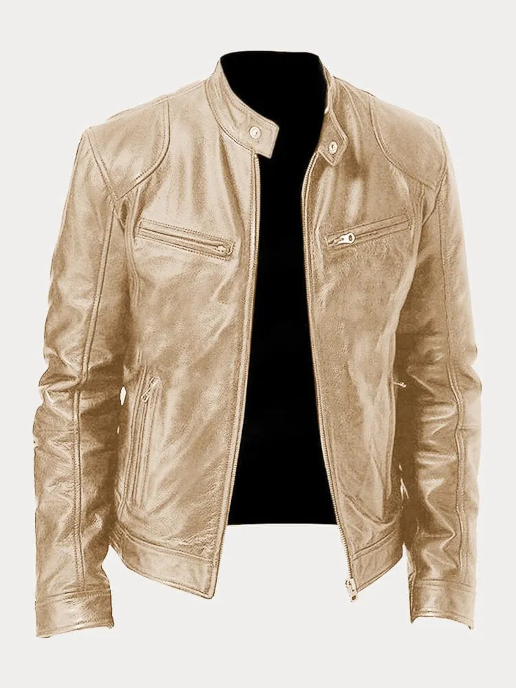 Ansel | Herren Bikerjacke mit Druckknopfkragen — Klassischer Biker-Look in 10 Farben S–3XL | Westmere
