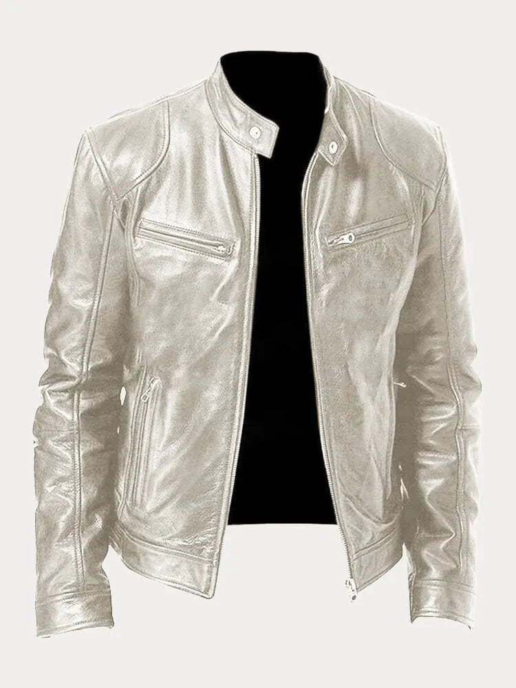 Ansel | Herren Bikerjacke mit Druckknopfkragen — Klassischer Biker-Look in 10 Farben S–3XL | Westmere