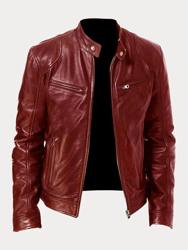 Ansel | Herren Bikerjacke mit Druckknopfkragen — Klassischer Biker-Look in 10 Farben S–3XL | Westmere