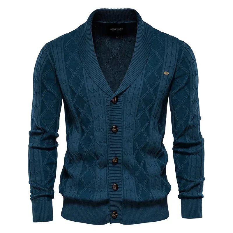 William | Men's cardigan with button placket