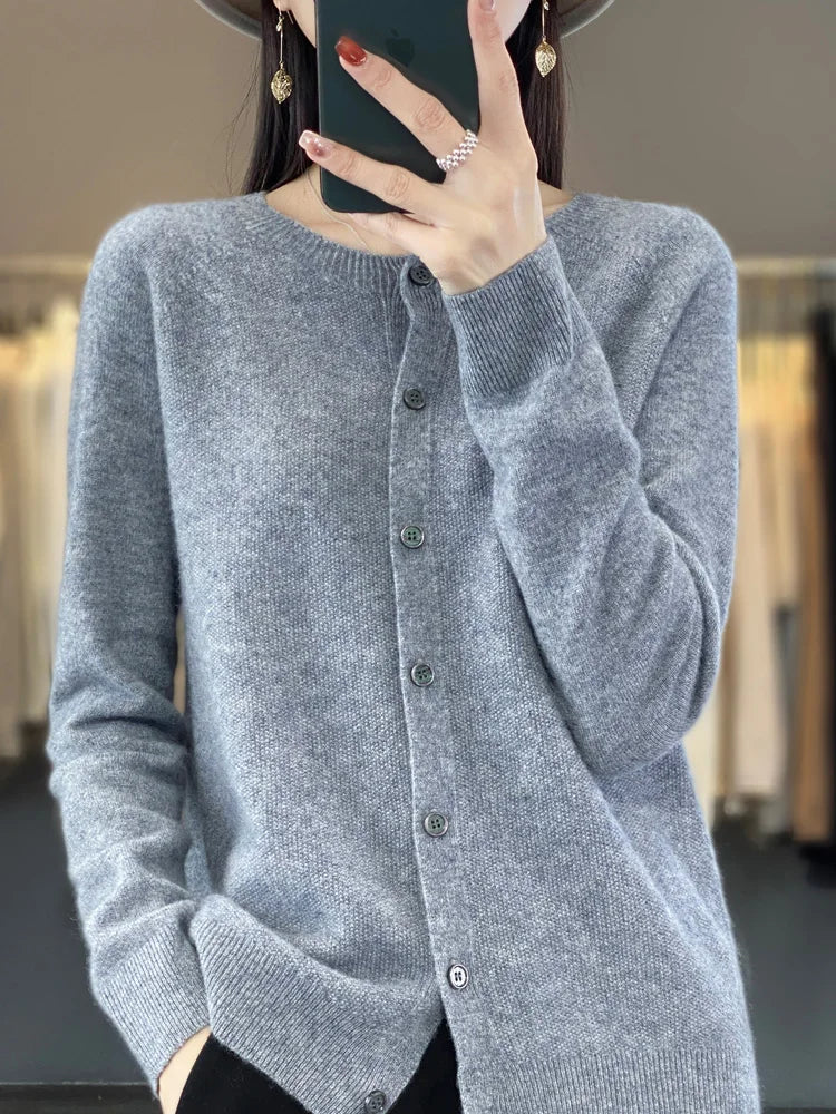 Women's Buttoned Cardigan, Relaxed Silhouette | Elegant Button Details, Everyday Layer | 14 Colorways | S–2XL