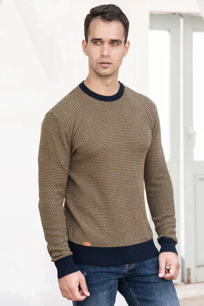 Steven | Men's sweater with diamond pattern