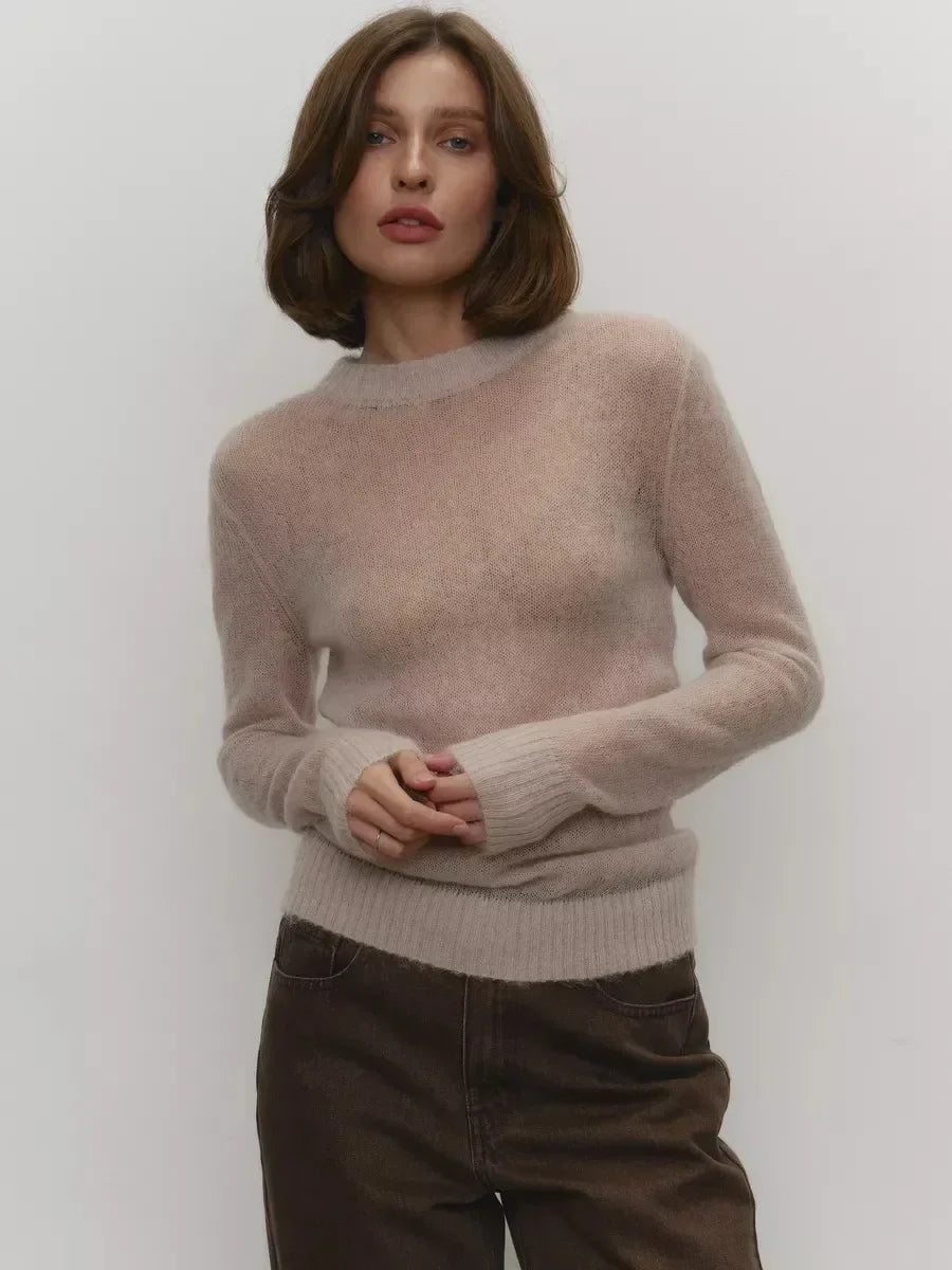 Natasha Womens Crewneck Knit Sweater