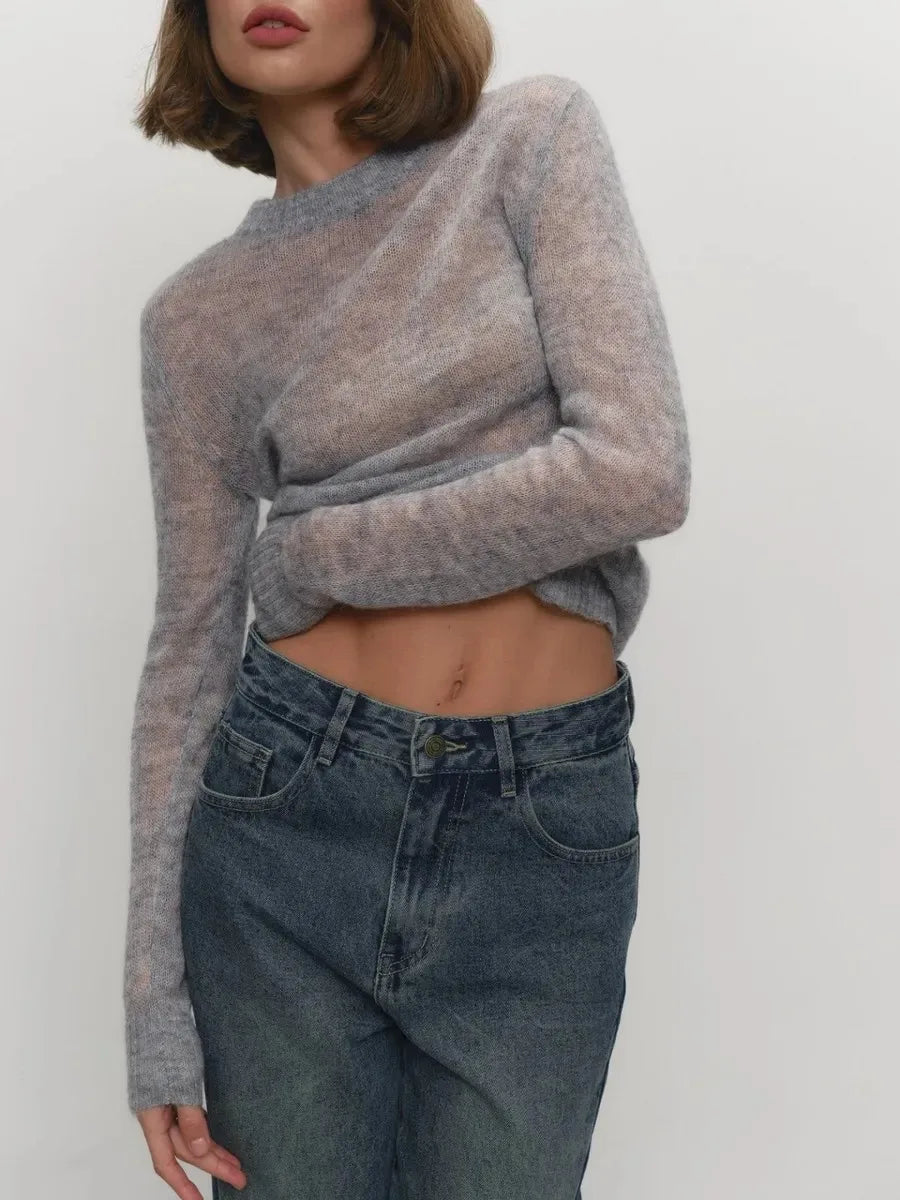 Natasha Womens Crewneck Knit Sweater