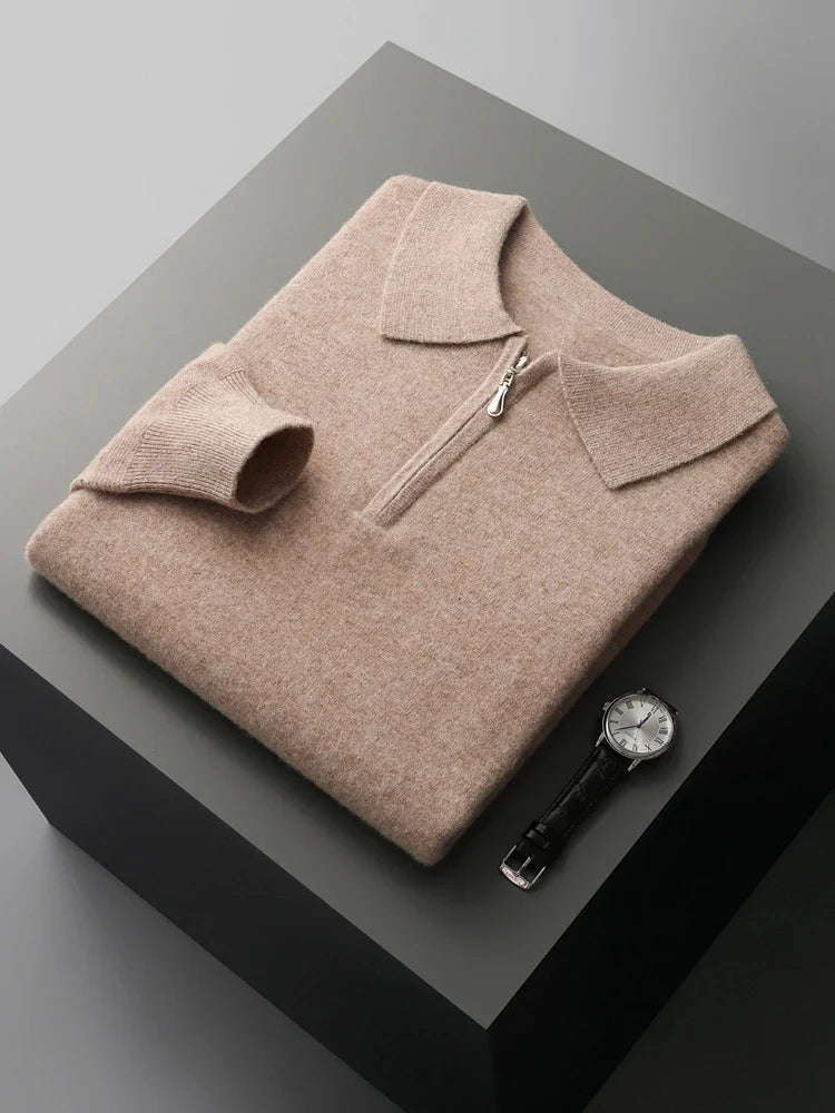 Larry - Elegant cashmere polo sweater