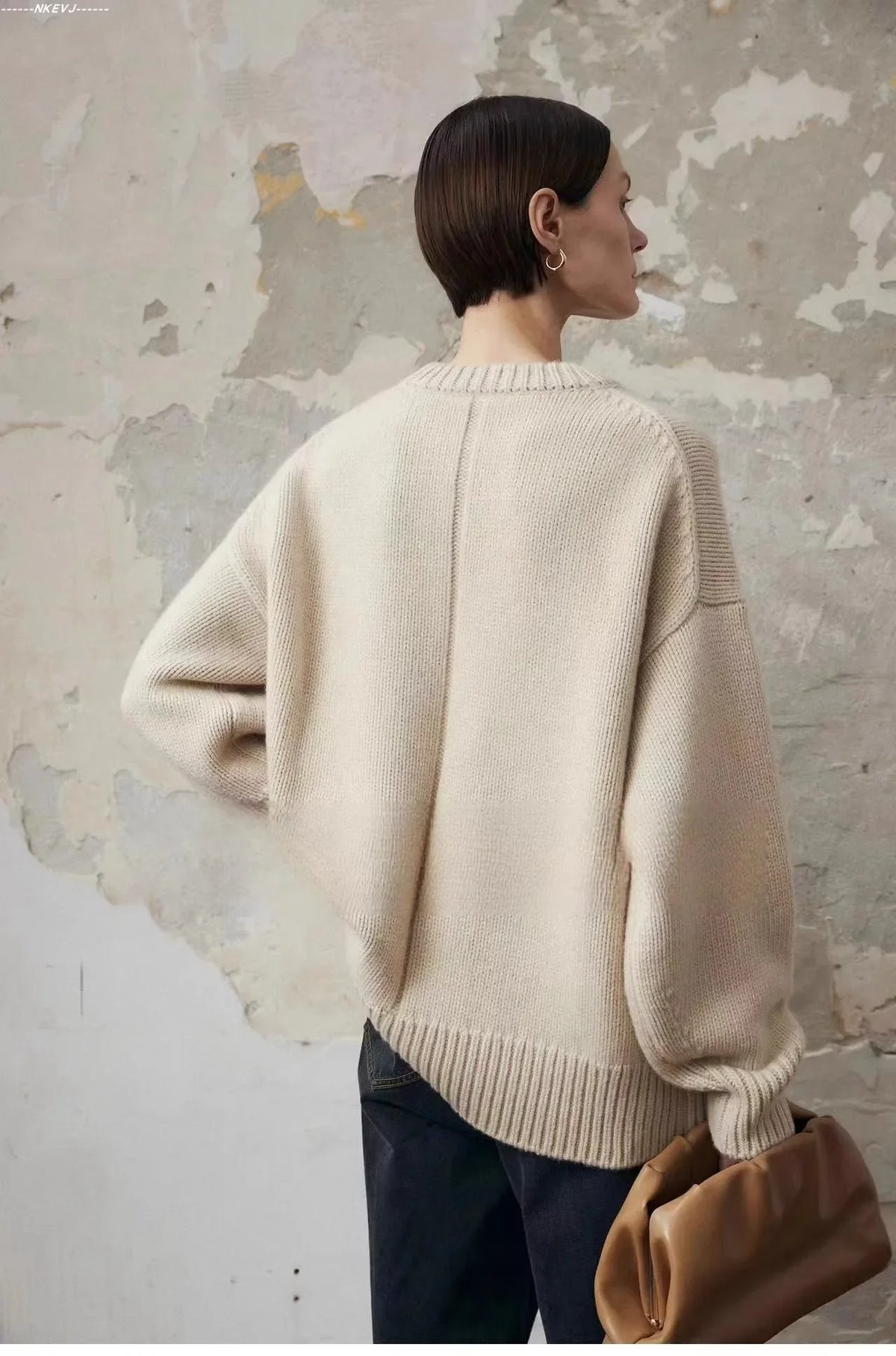 Deanna Womens Pure Cashmere Oversized Sweater