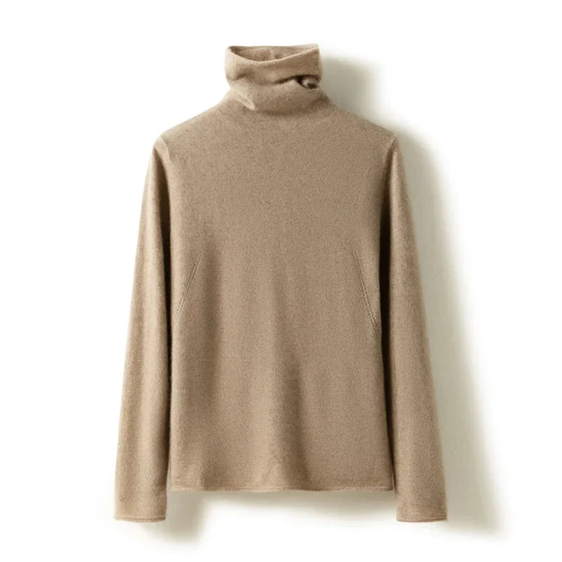Victoria Womens Cashmere Blend Turtleneck Sweater, Slim Fit