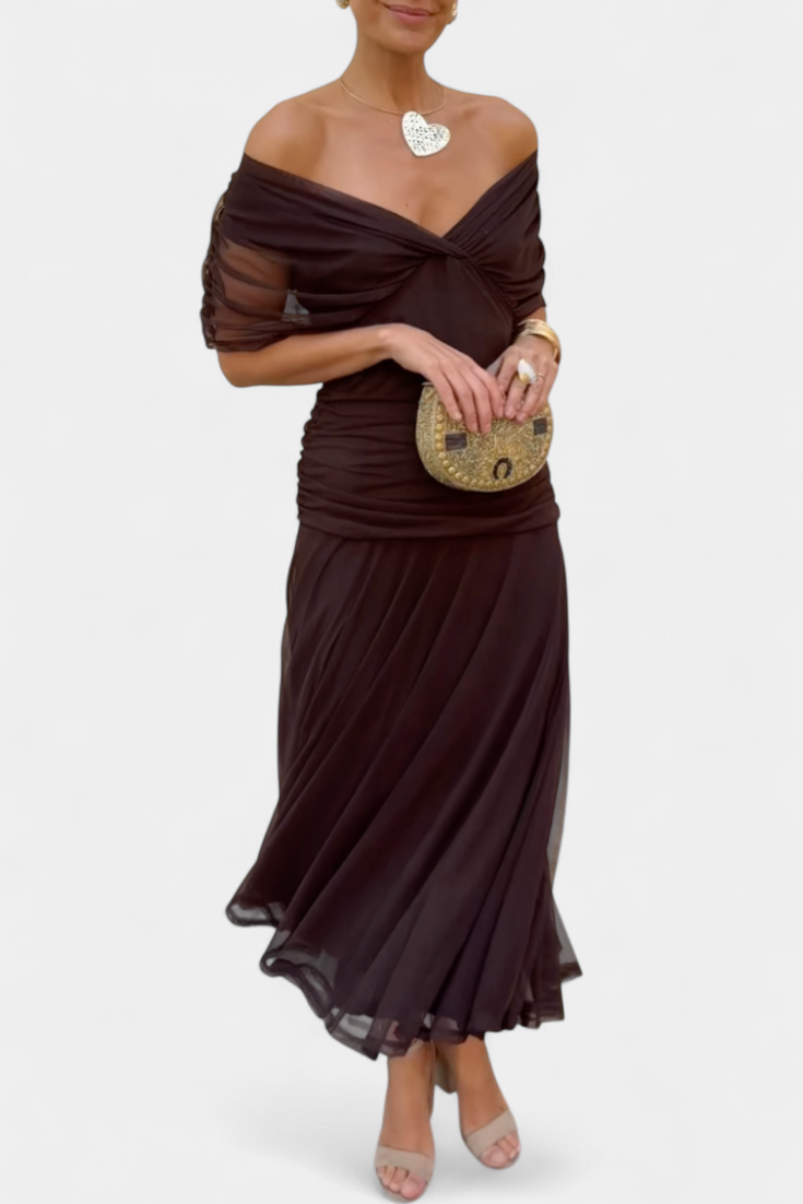 Florendra™ | Long Floral Dress V-Neck