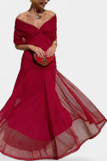 Florendra™ | Long Floral Dress V-Neck