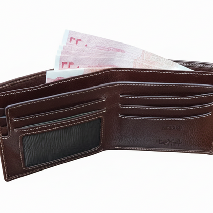 Adrian™ | Simple Cowhide Leather Zipper Wallet