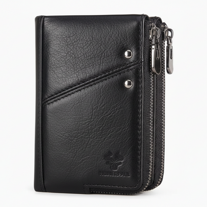 Ryder™ | RFID Double Zipper Leather Wallet