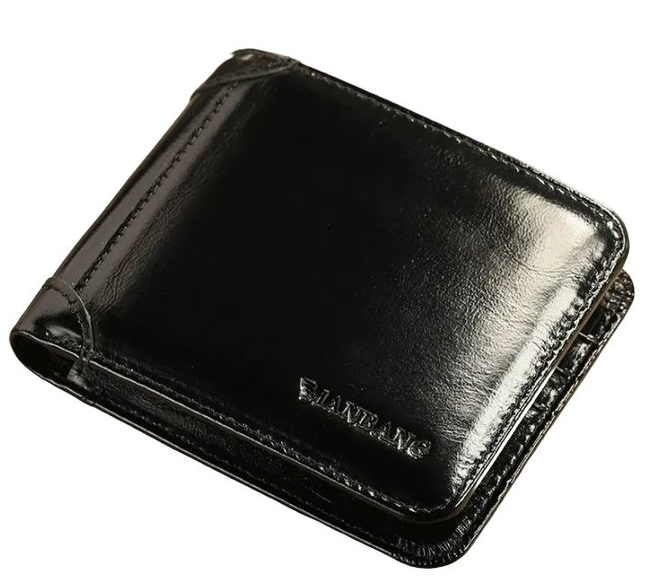 Caleb™ | RFID Cowhide Leather Short Wallet