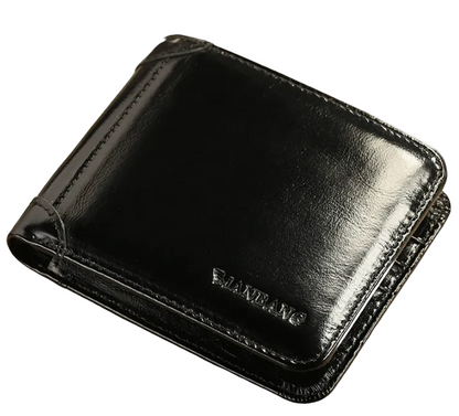 Caleb™ | RFID Cowhide Leather Short Wallet