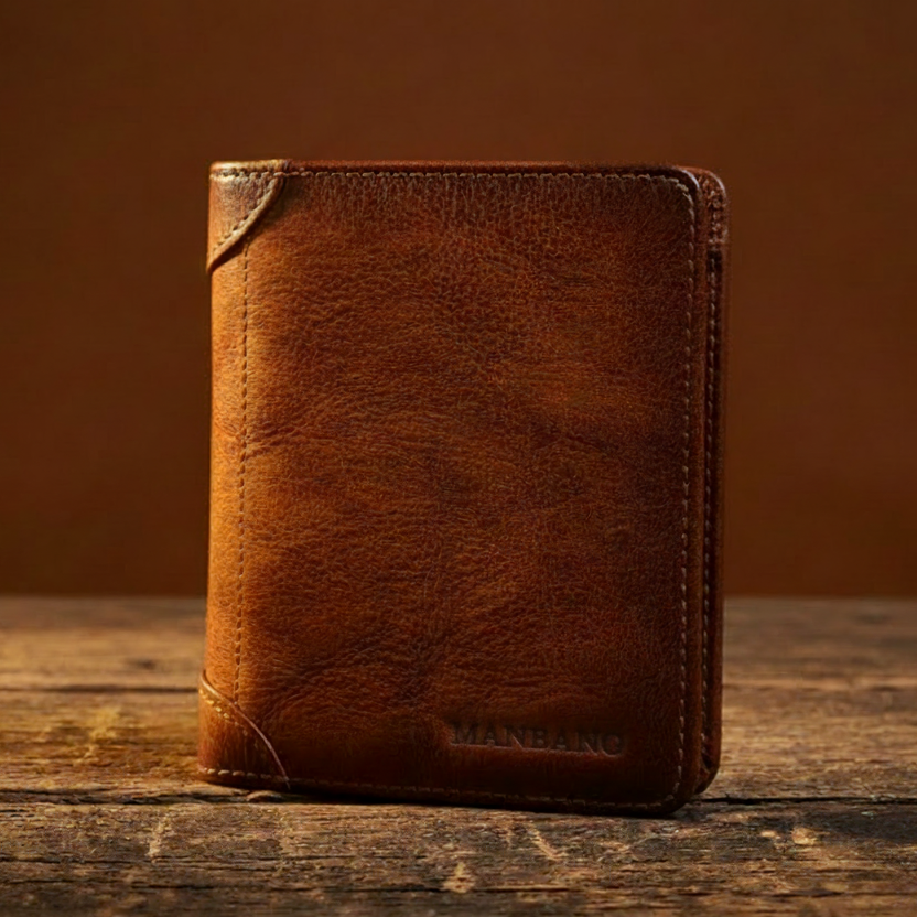 Hugo™ | Natural Tanned RFID Leather Wallet