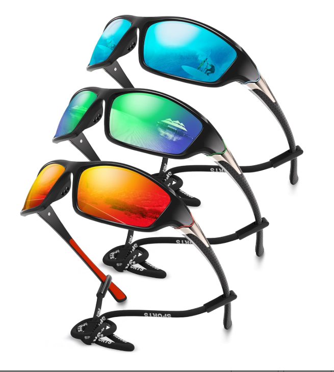David™ | Sporty Polarized Wraparound Sunglasses 3-Pack For Men With UV Protection