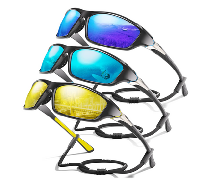 David™ | Sporty Polarized Wraparound Sunglasses 3-Pack For Men With UV Protection