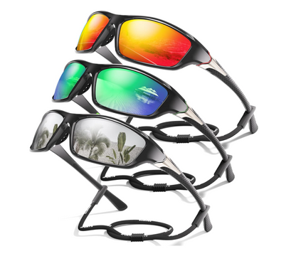 David™ | Sporty Polarized Wraparound Sunglasses 3-Pack For Men With UV Protection